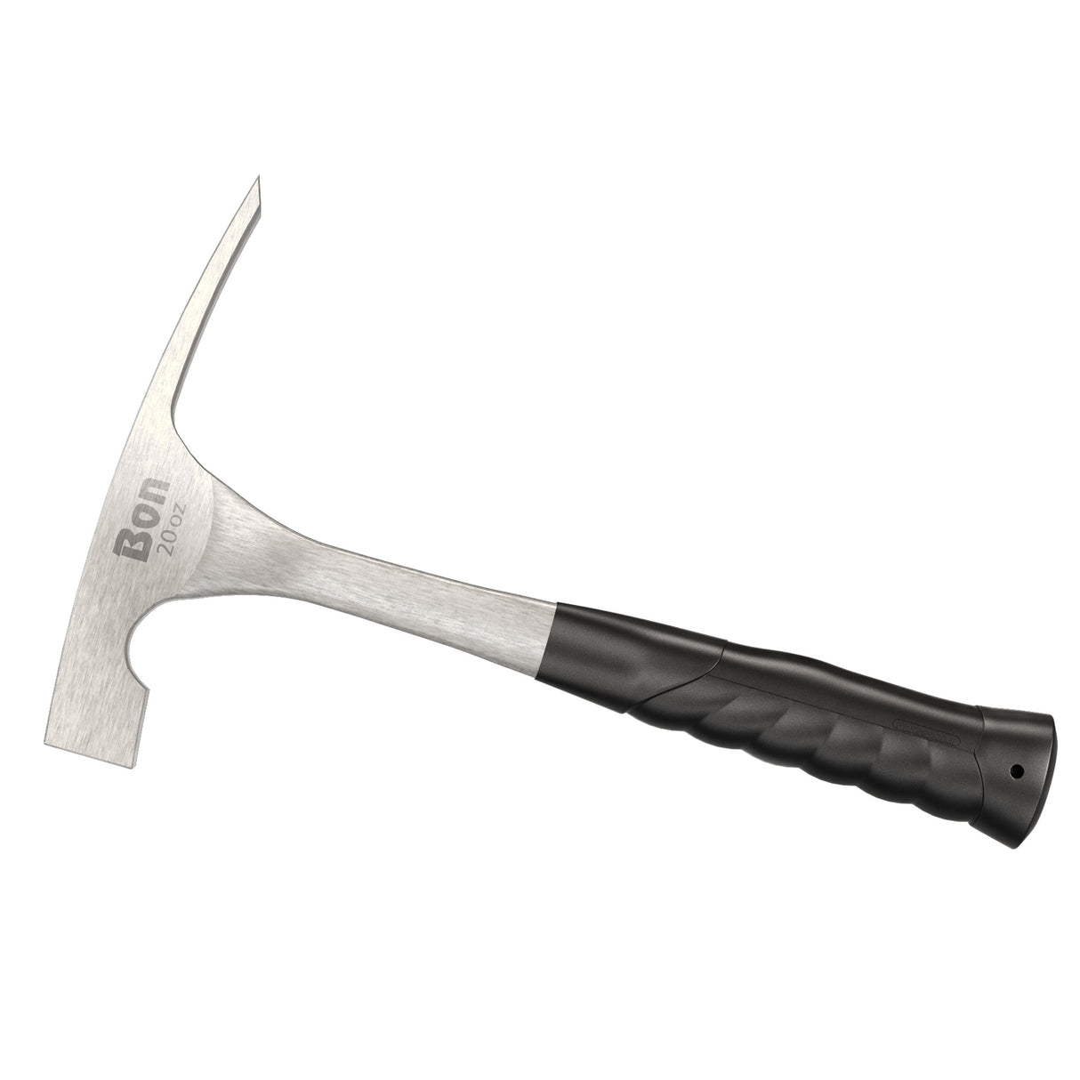 Bon Tool Brick Hammer Solid Steel 20oz - One-Piece Forged Carbon Steel Construction With Contoured Non-Slip Vinyl Grip