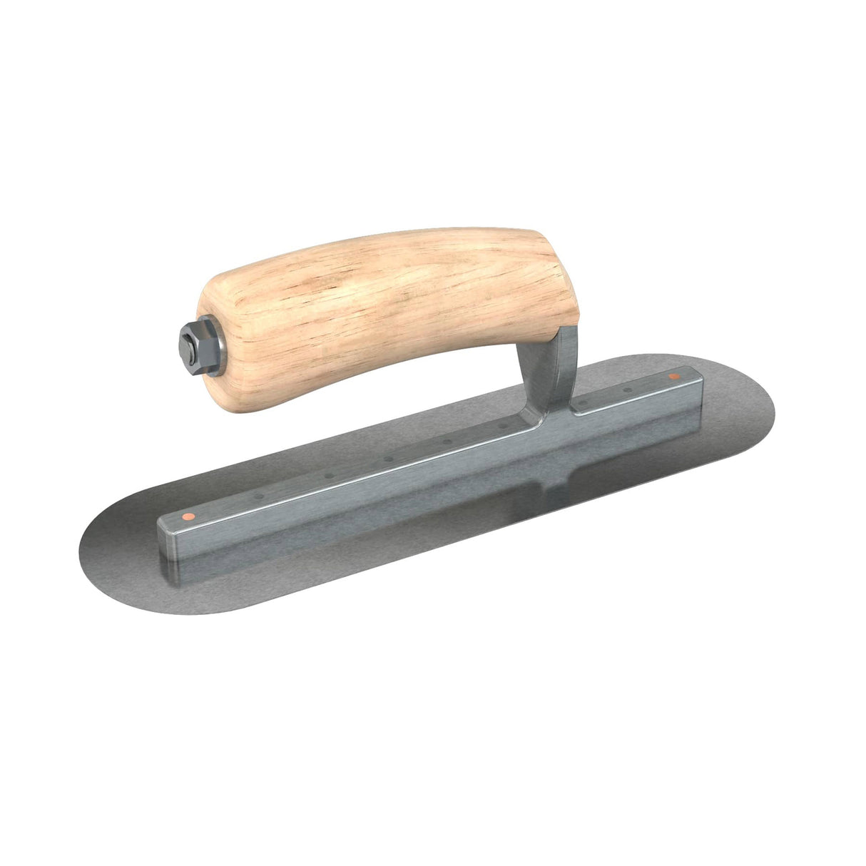 Bon Tool Carbon Steel Round End Finish Trowel - Camel Back Wood Handle