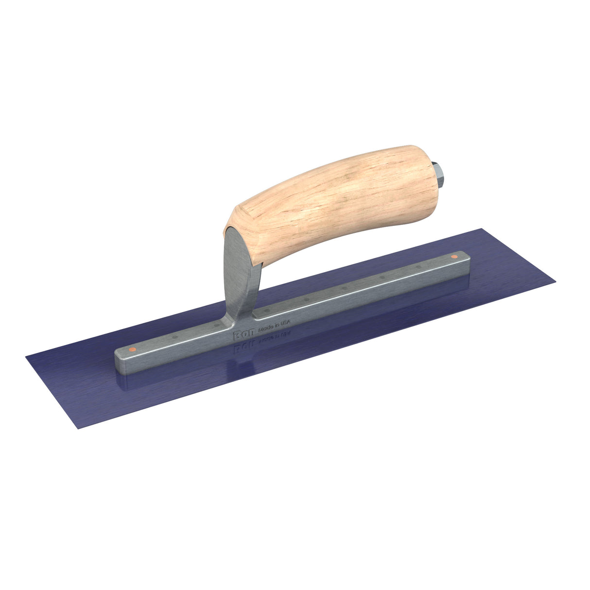 Bon Tool Ultra Flex Blue Steel Square End Finish Trowel - Camel Back Wood Handle