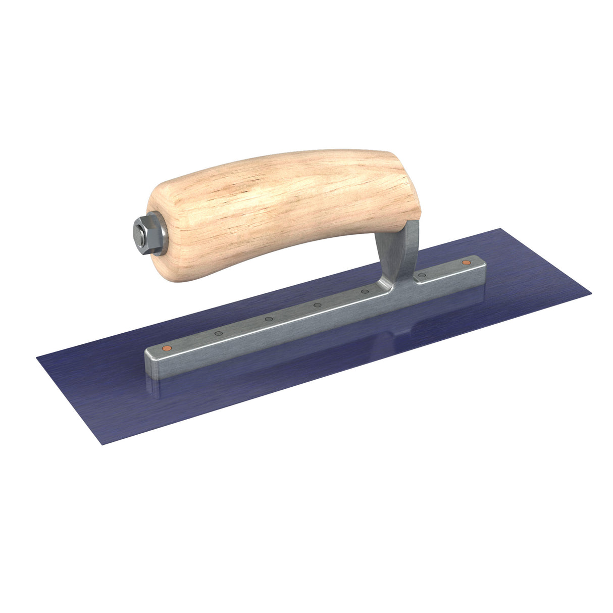 Bon Tool Ultra Flex Blue Steel Square End Finish Trowel - Camel Back Wood Handle