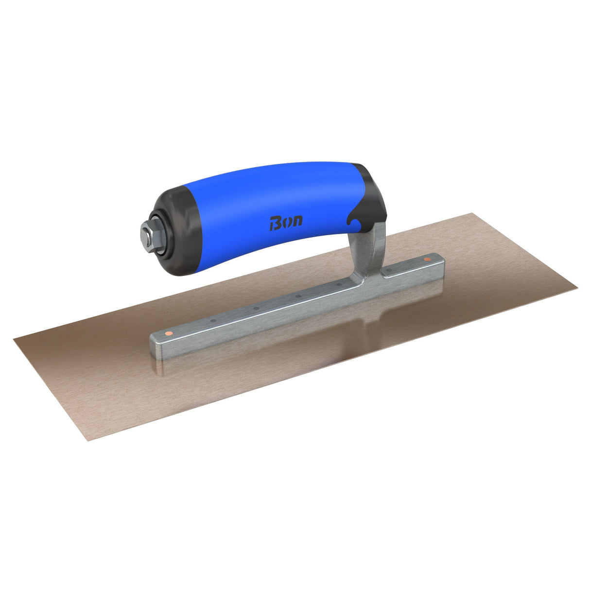 Bon Tool Golden Stainless Steel Square End Finish Trowel - Short Shank - Comfort Wave Handle