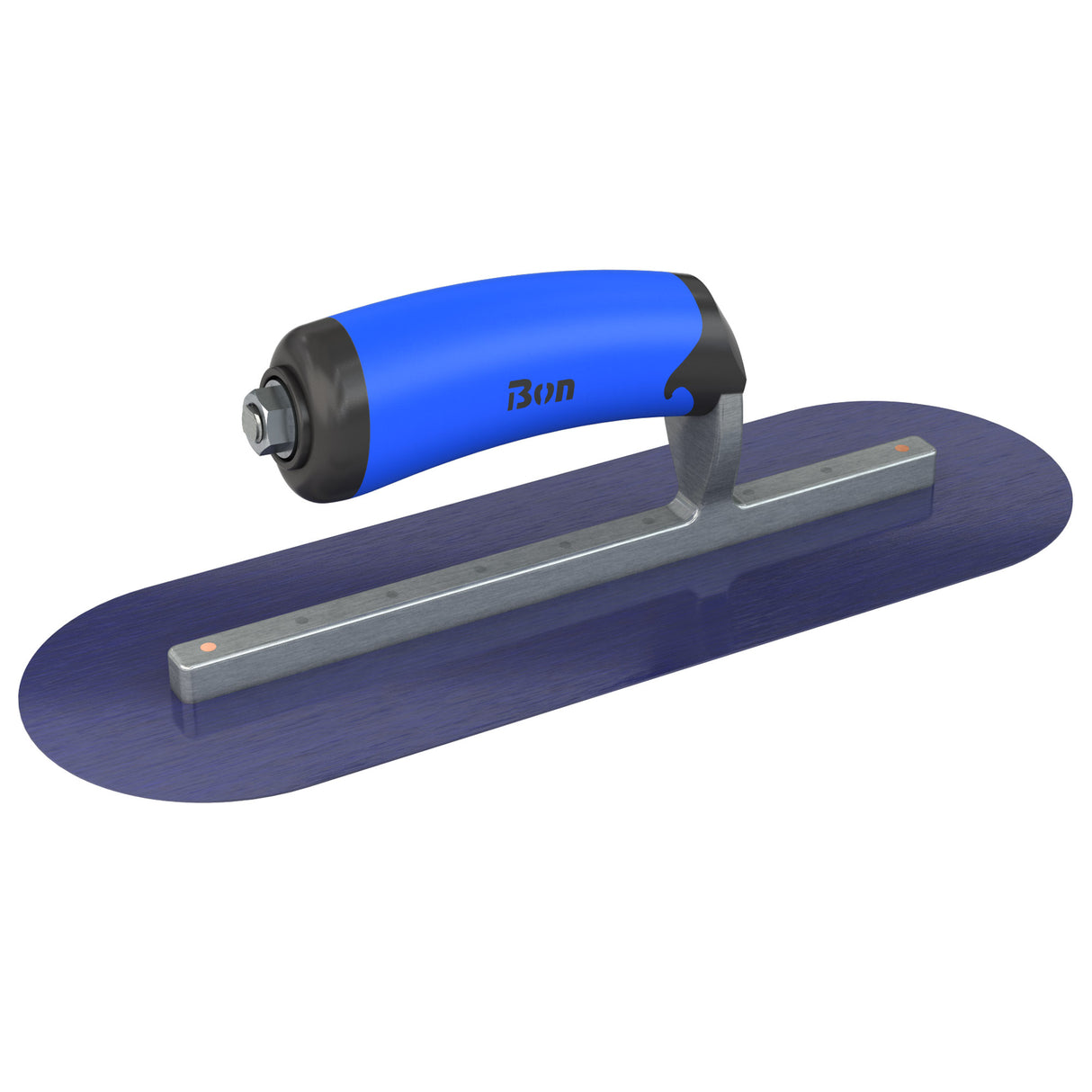 Bon Tool Blue Steel Round End Finish Trowel - Comfort Wave Handle