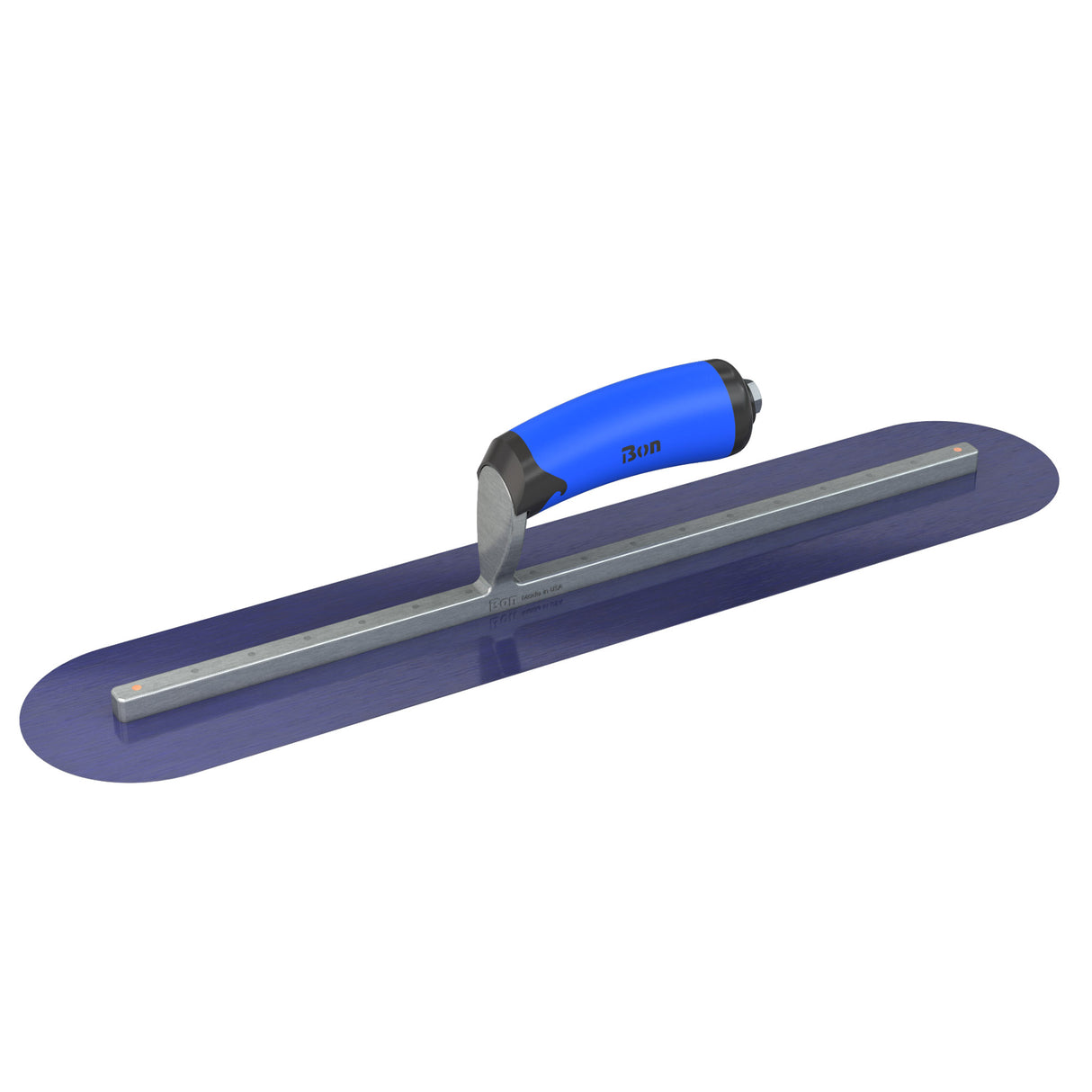 Bon Tool Blue Steel Round End Finish Trowel - Comfort Wave Handle