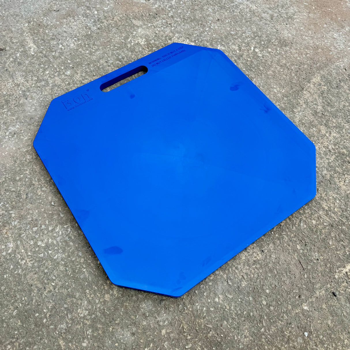 Rhinoboard Mortar Board 24x24 inch spot board; blue, with handle slot, chamfered corners, water-resistant surface.
