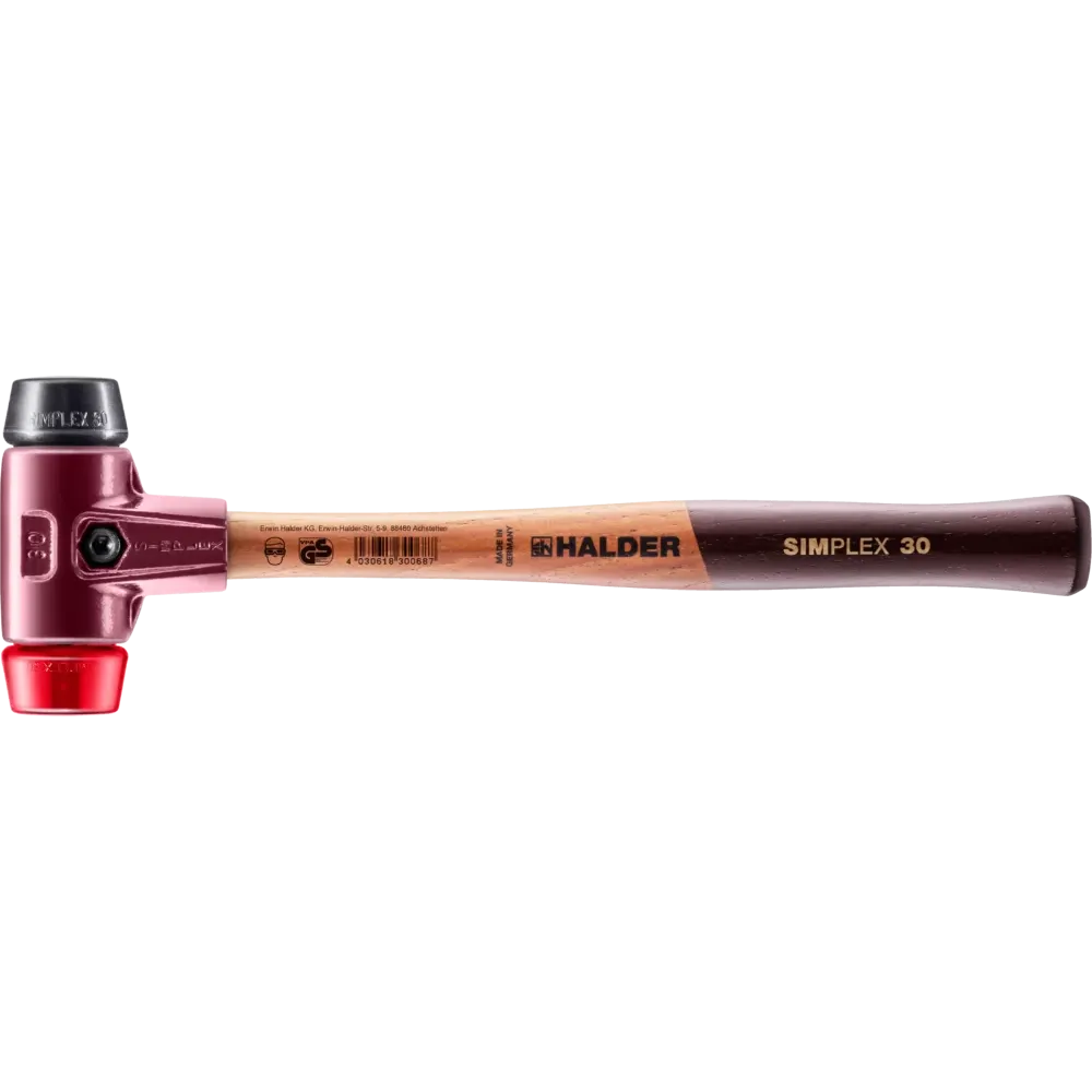 Halder Simplex soft-face mallet, cast iron housing - Rubber Composition / Plastic