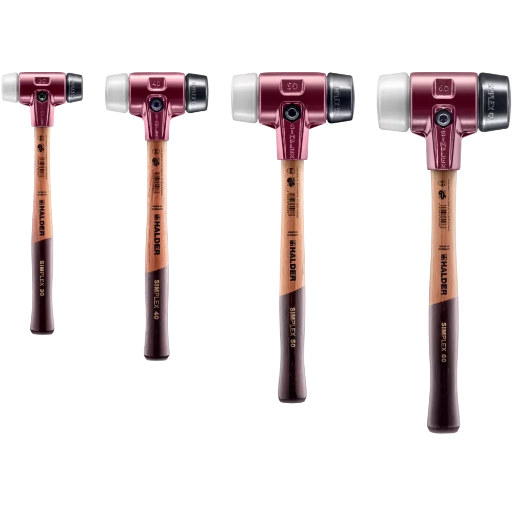 Halder Simplex soft-face mallet, cast iron housing - Rubber Composition / Superplastic