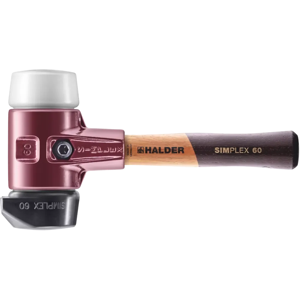 Halder Simplex soft-face mallet, cast iron housing - "Stand-Up" / Superplastic - Short Handle