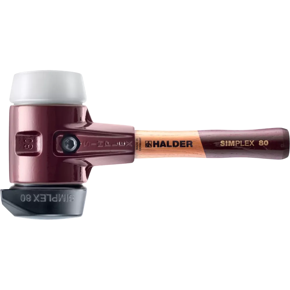 Halder Simplex soft-face mallet, cast iron housing - "Stand-Up" / Superplastic - Short Handle