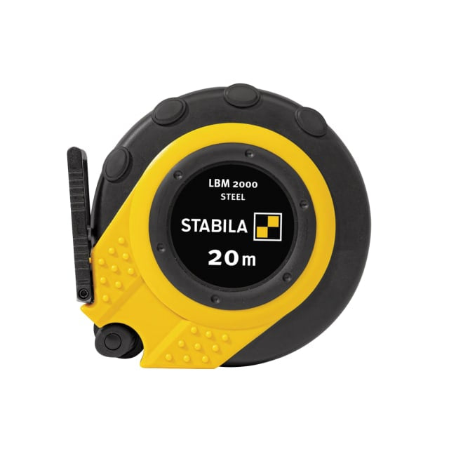 Stabila Tape Measure LBM 2000 Closed Steel - Shock-Absorbent Housing, Nylon-Wrap Blade For Builders