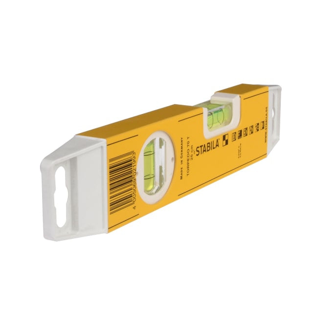 Stabila Torpedo Level 70T Precision 0.5 mm Per Metre With Two Shockproof Vials For Builders