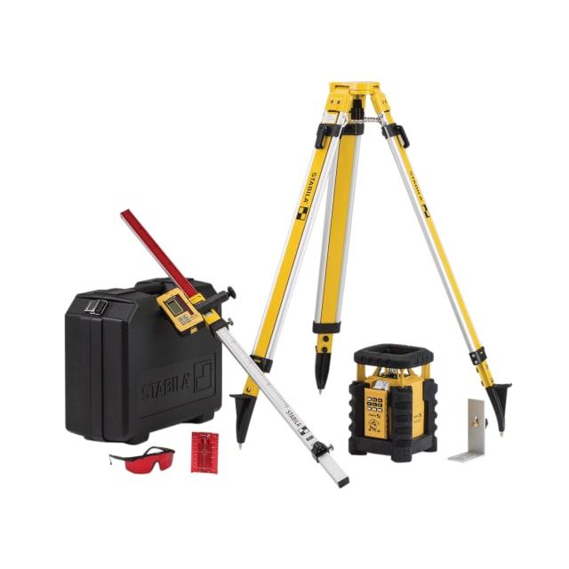 Stabila LAR 350 Rotation Laser L-Set for Builders, Fully Automatic, Remote Control, Horizontal and Vertical Alignment