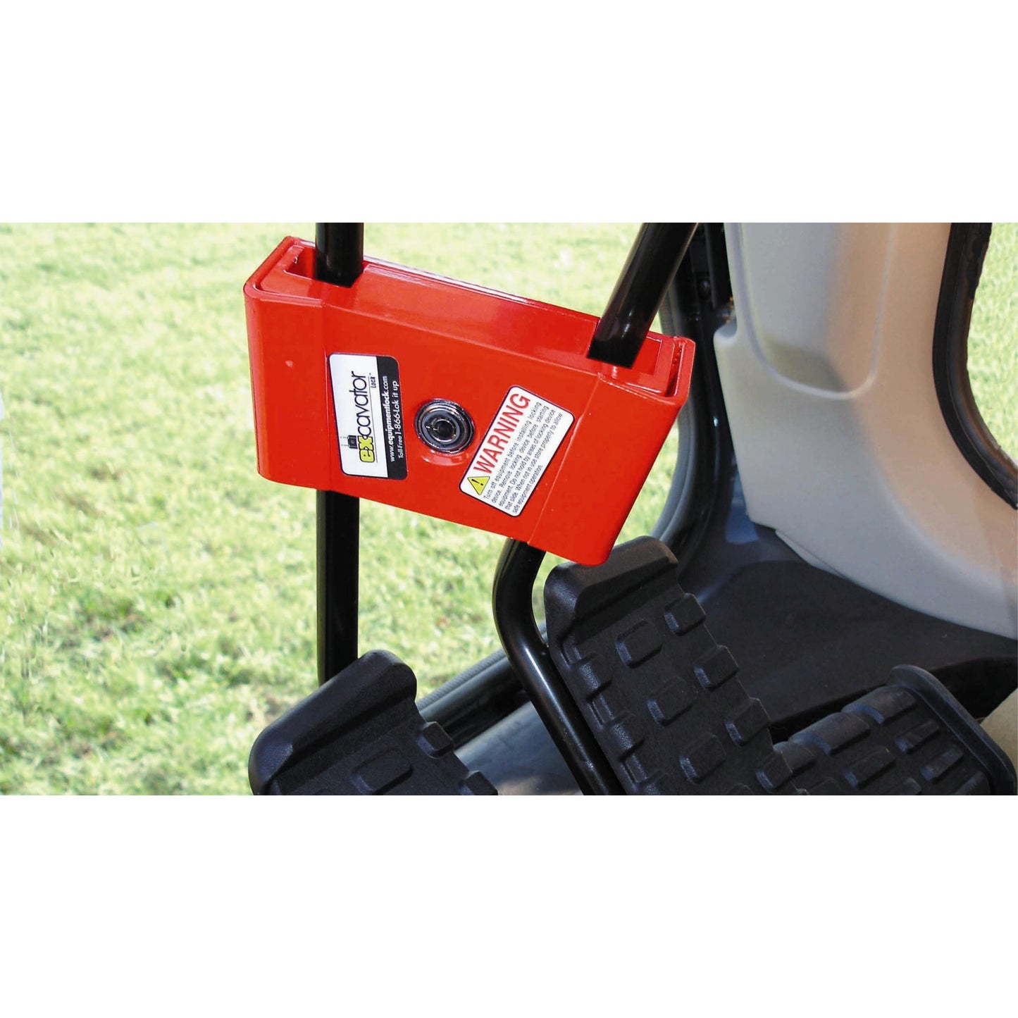 Excavator Lock Secures Drive Controls In Opposite Directions For Small And Large Machines