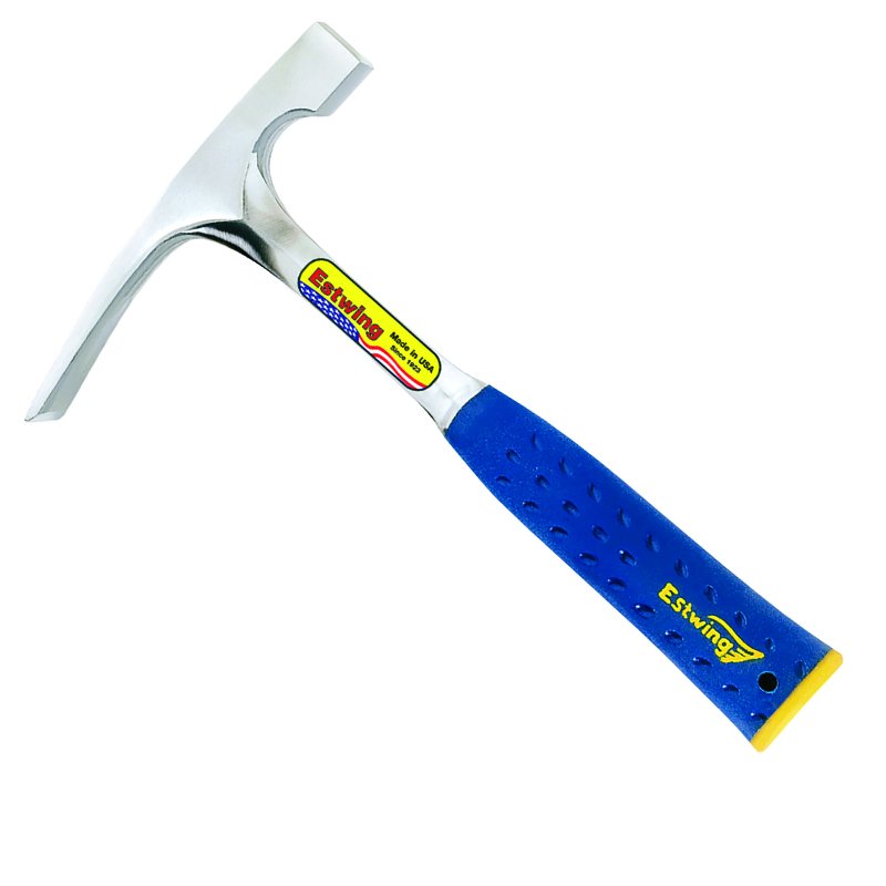 Estwing Brick Hammer - Blue Vinyl Handle with One-Piece Forged Steel and Shock Reduction Grip