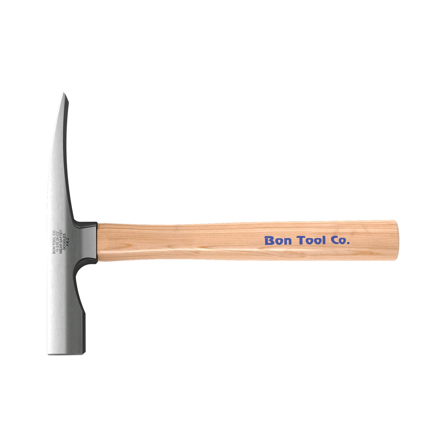 Bon Tool Steel City Brick Hammer - Shock Absorbent Hickory Handle And Polished High Carbon Steel Head