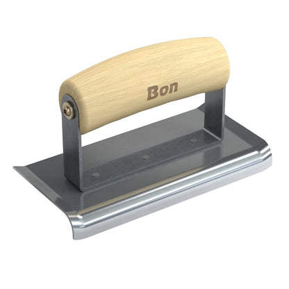 Bon Tool Curved End Concrete Edger - Wood Wave Handle