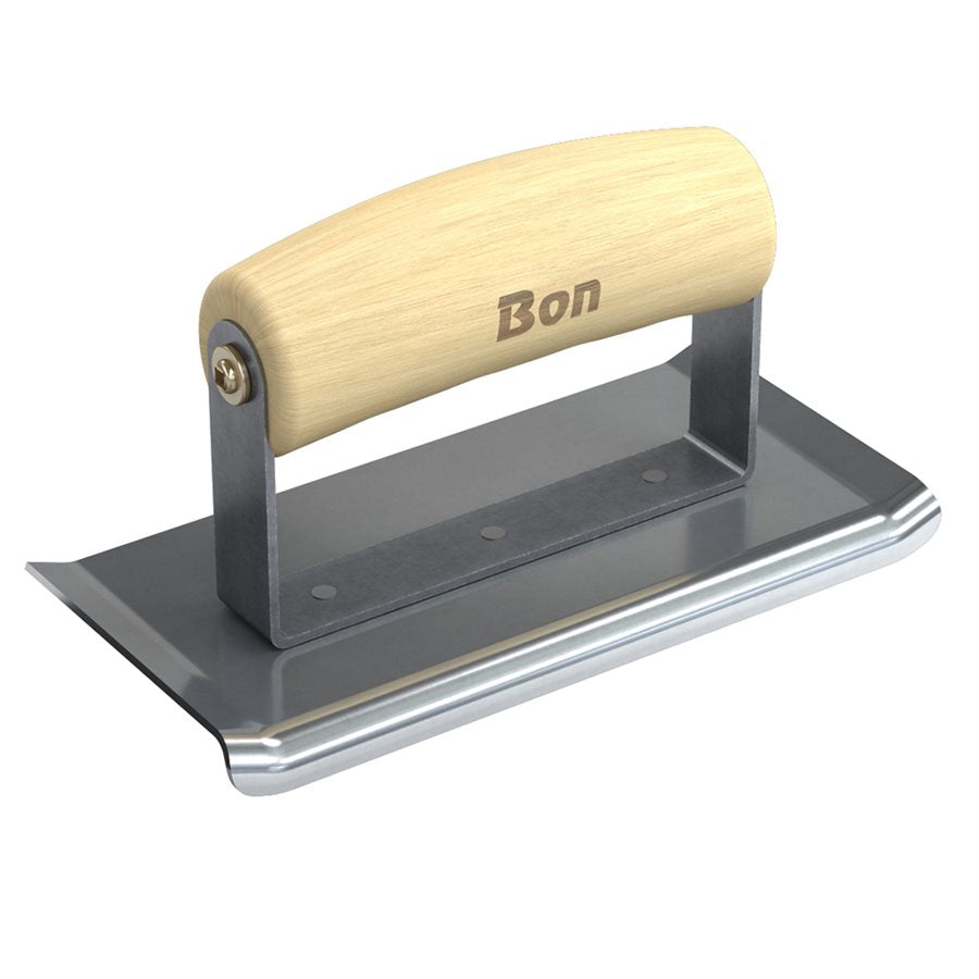 Bon Tool Curved End Concrete Edger - Wood Wave Handle