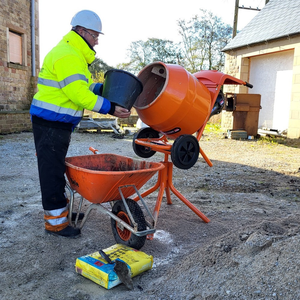 Altrad Belle Minimix 150E+ 4/3 Cement Mixer (includes 5Ah battery and charger)