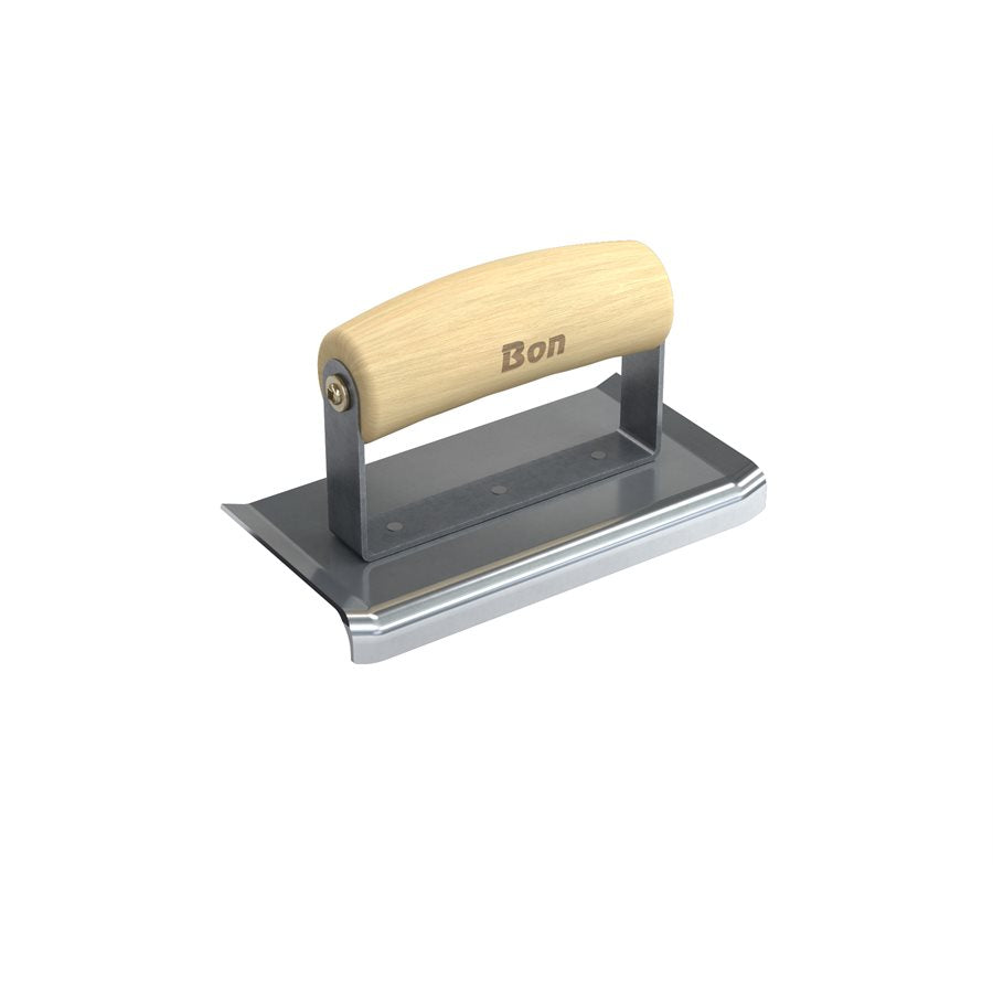 Bon Tool Curved End Concrete Edger - Wood Wave Handle