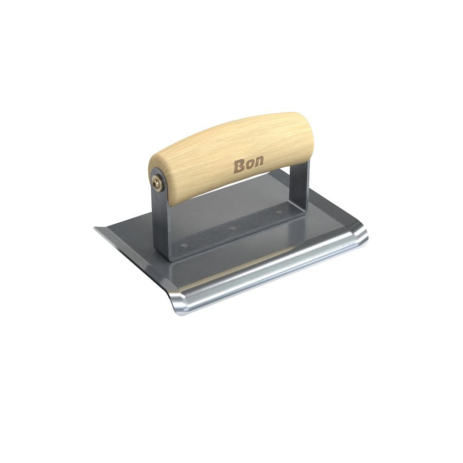 Bon Tool Curved End Concrete Edger - Wood Wave Handle