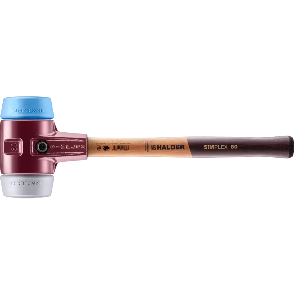 Halder Simplex soft-face mallet, cast iron housing - TPE-soft / TPE-mid
