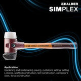 Halder Simplex soft-face mallet, cast iron housing - "Stand-Up" / Superplastic