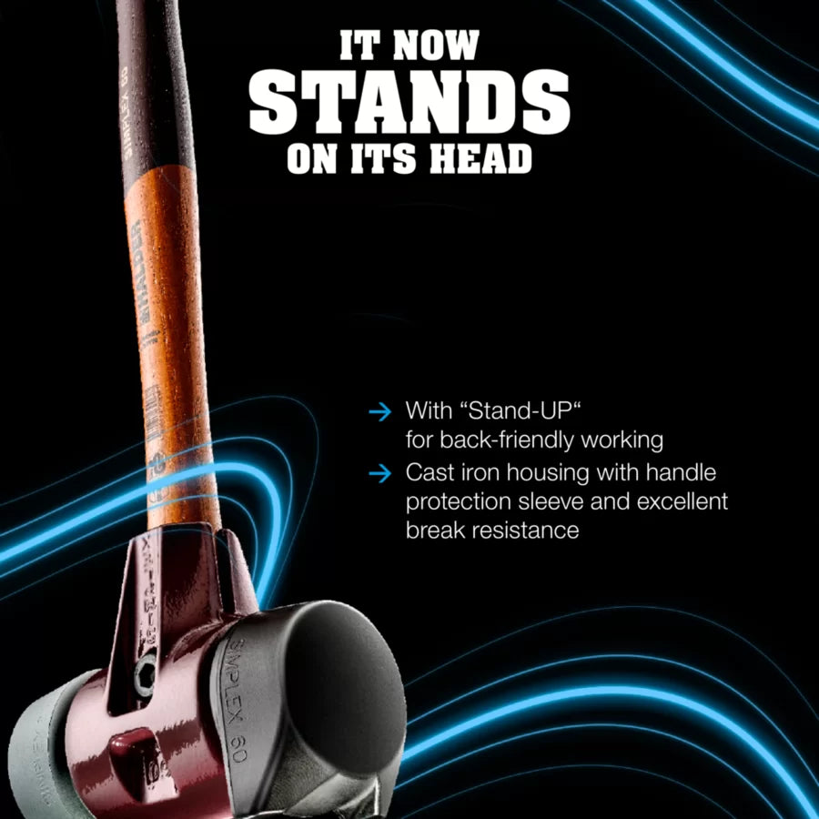 Halder Simplex soft-face mallet, cast iron housing - "Stand-Up" / Superplastic