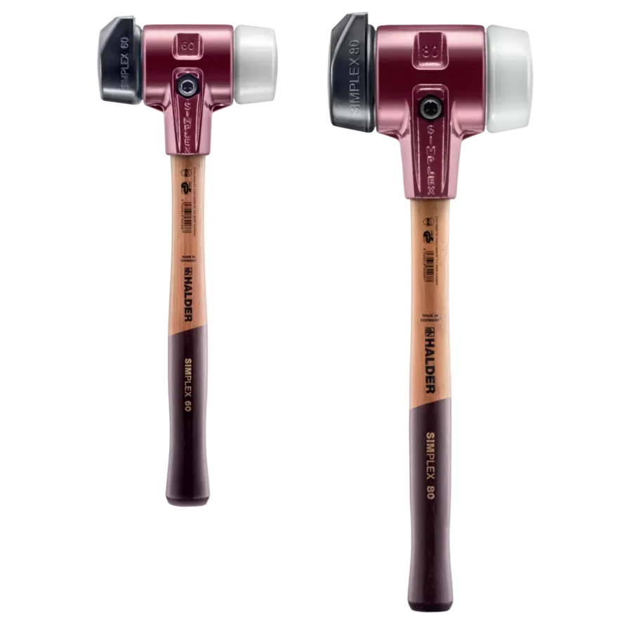 Halder Simplex soft-face mallet, cast iron housing - "Stand-Up" / Superplastic