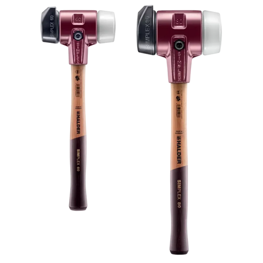 Halder Simplex soft-face mallet, cast iron housing - "Stand-Up" / Superplastic