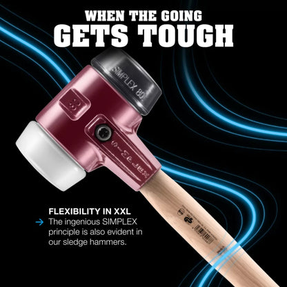 Halder Simplex soft-face sledge hammer, cast iron housing - Rubber composition / Superplastic