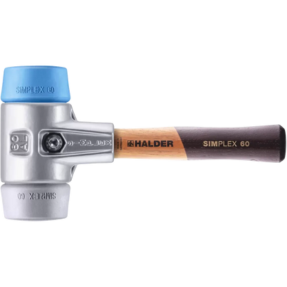 Halder Simplex soft-face mallet, aluminium housing - TPE-soft / TPE-mid - Short Handle