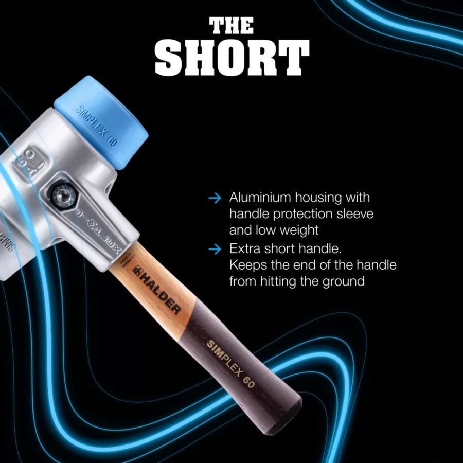 Halder Simplex soft-face mallet, aluminium housing - TPE-soft / TPE-mid - Short Handle