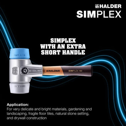 Halder Simplex soft-face mallet, aluminium housing - TPE-soft / TPE-mid - Short Handle