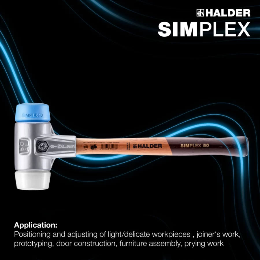 Halder Simplex soft-face mallet, aluminium housing - TPE-soft / Superplastic