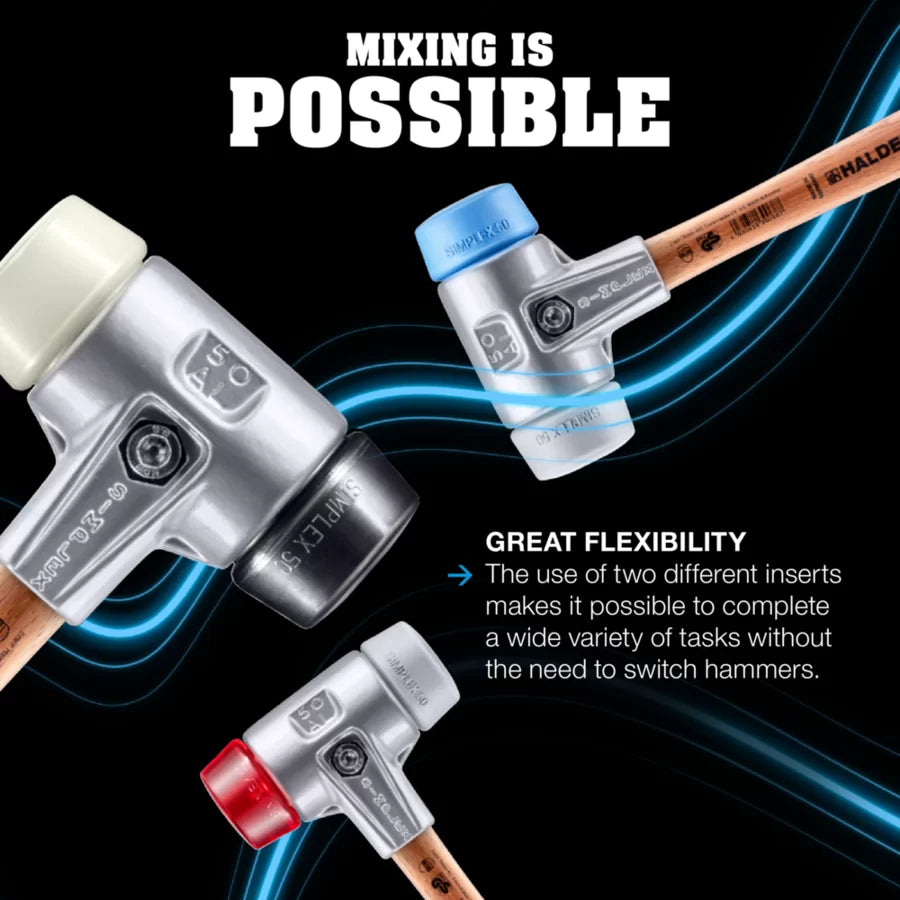 Halder Simplex soft-face mallet, aluminium housing - TPE-soft / Superplastic