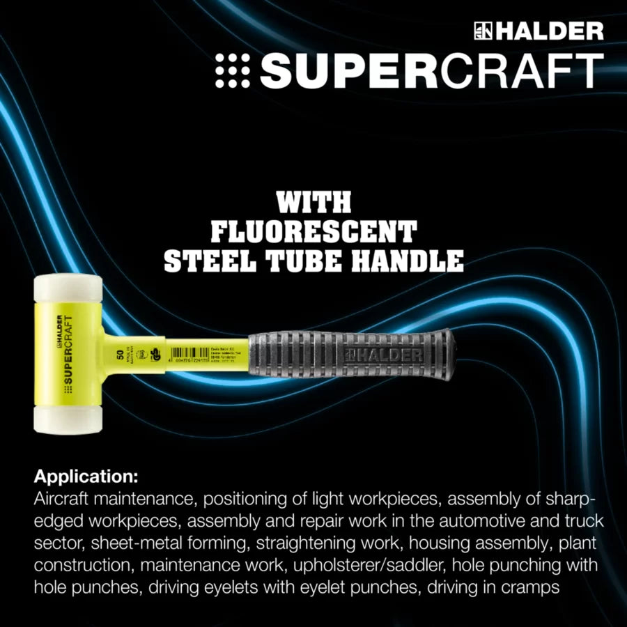 Halder Supercraft soft-face mallet, steel tube handle
