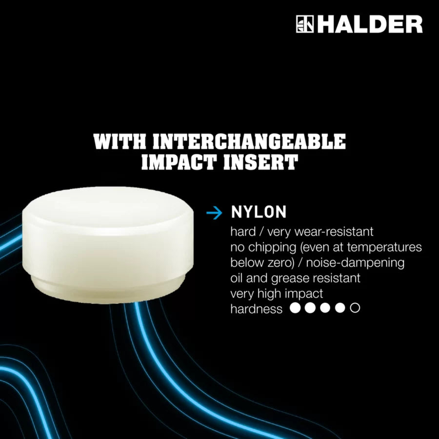 Halder Supercraft soft-face mallet, steel tube handle