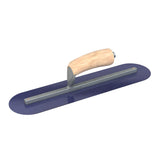 Bon Tool Blue Steel Round End Finish Trowel - Camel Back Wood Handle