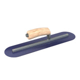 Bon Tool Blue Steel Round End Finish Trowel - Camel Back Wood Handle
