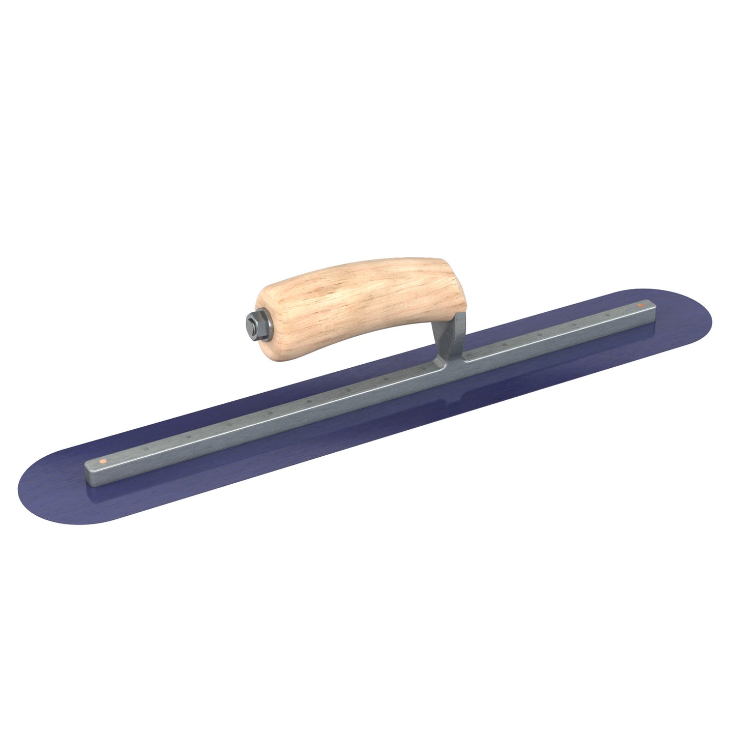 Bon Tool Blue Steel Round End Finish Trowel - Camel Back Wood Handle