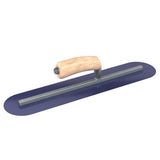 Bon Tool Blue Steel Round End Finish Trowel - Camel Back Wood Handle