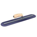 Bon Tool Blue Steel Round End Finish Trowel - Camel Back Wood Handle