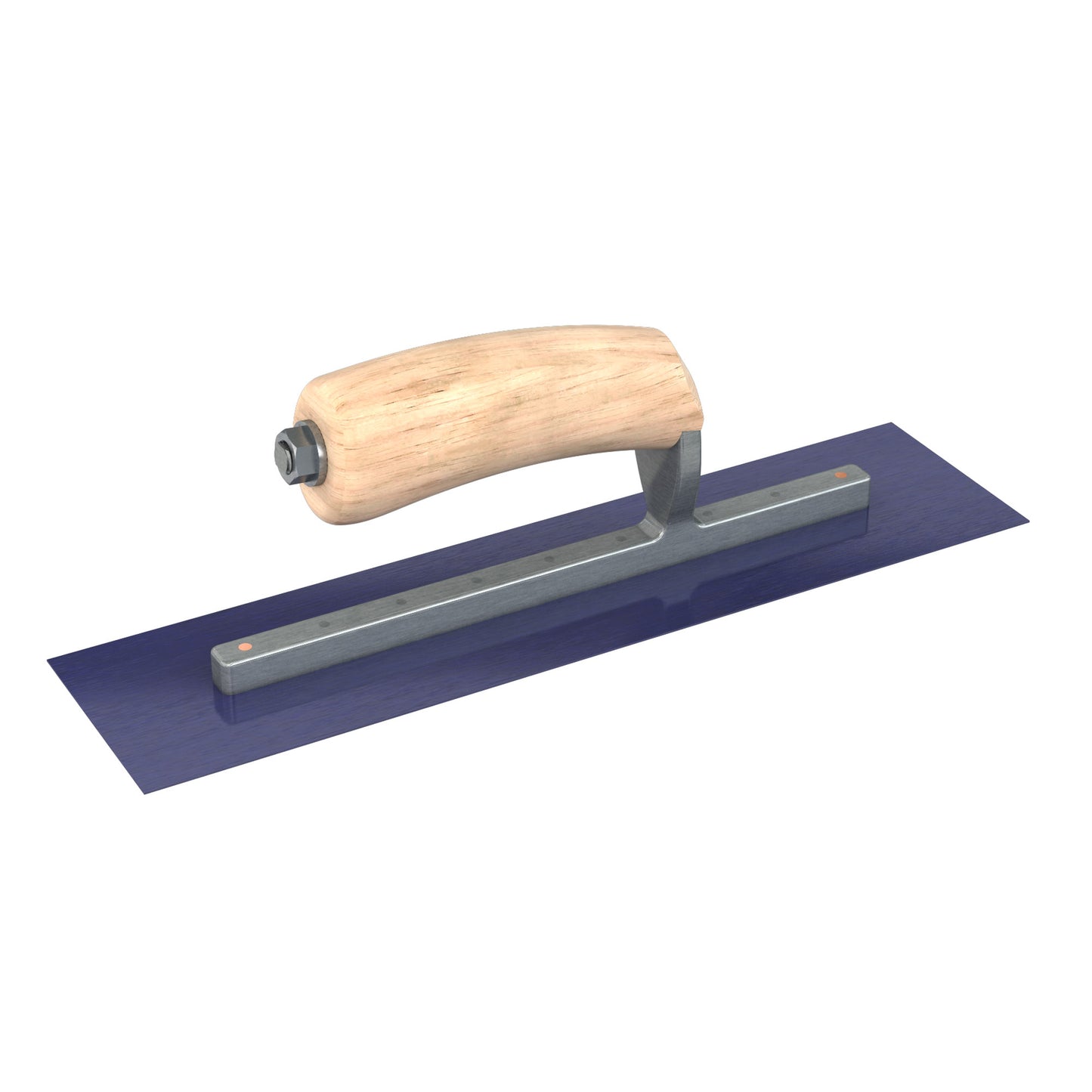 Bon Tool Blue Steel Square End Finish Trowel - Camel Back Wood Handle