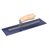 Bon Tool Blue Steel Square End Finish Trowel - Camel Back Wood Handle