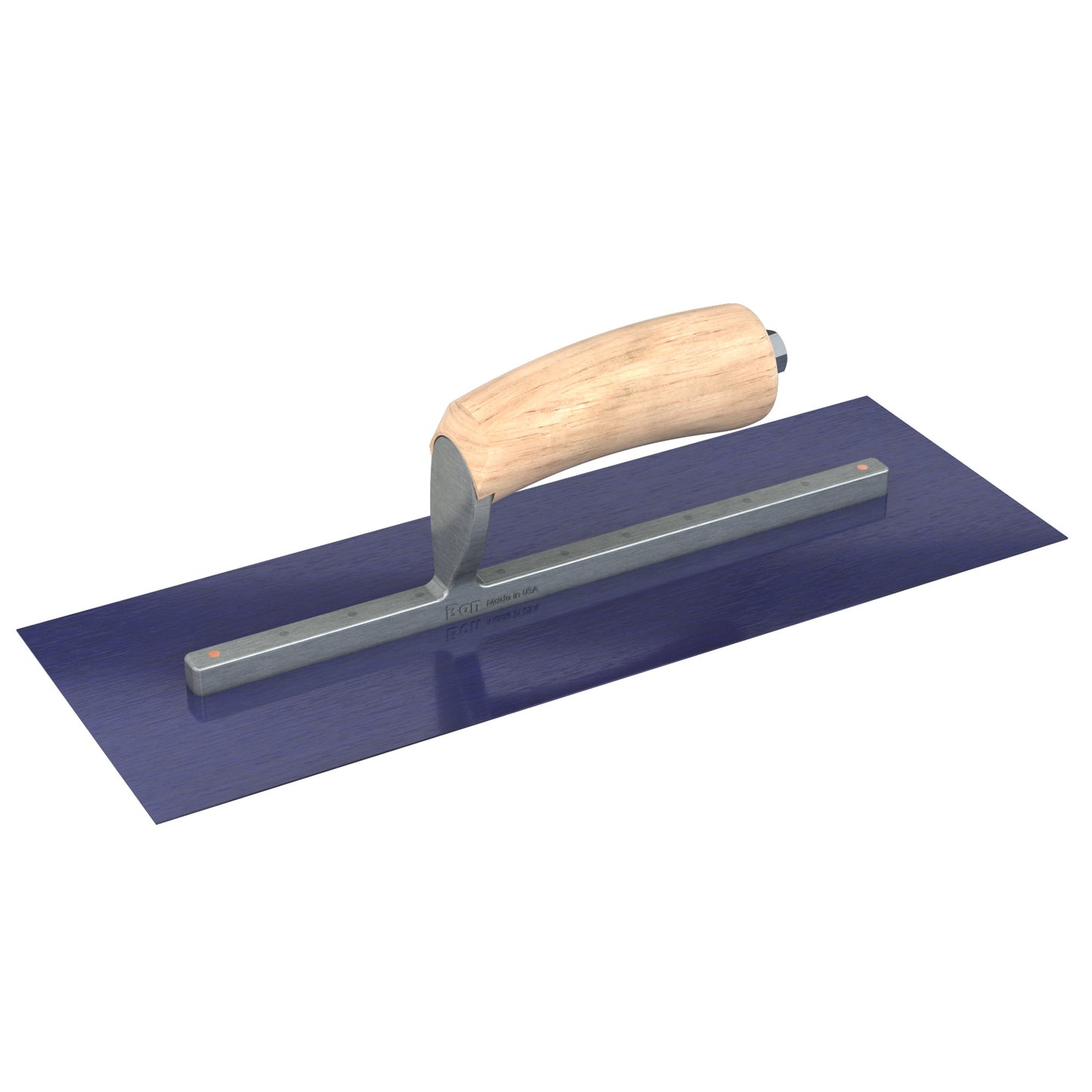 Bon Tool Blue Steel Square End Finish Trowel - Camel Back Wood Handle