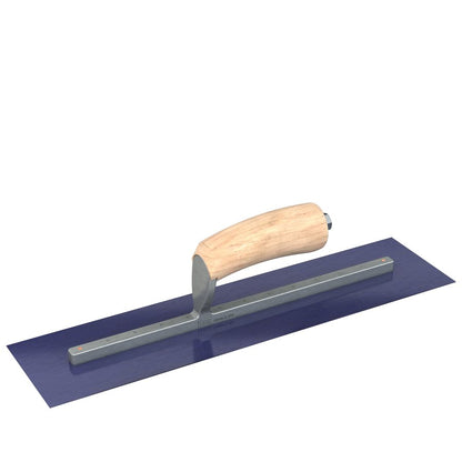 Bon Tool Blue Steel Square End Finish Trowel - Camel Back Wood Handle