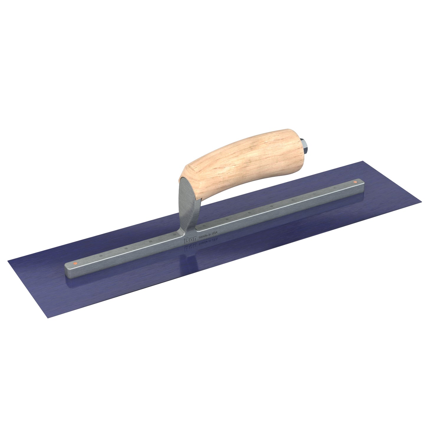 Bon Tool Blue Steel Square End Finish Trowel - Camel Back Wood Handle