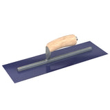 Bon Tool Blue Steel Square End Finish Trowel - Camel Back Wood Handle