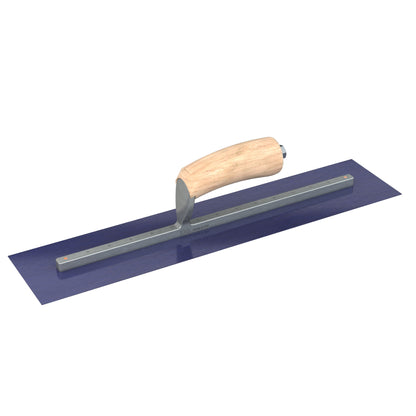 Bon Tool Blue Steel Square End Finish Trowel - Camel Back Wood Handle