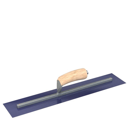 Bon Tool Blue Steel Square End Finish Trowel - Camel Back Wood Handle