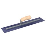 Bon Tool Blue Steel Square End Finish Trowel - Camel Back Wood Handle